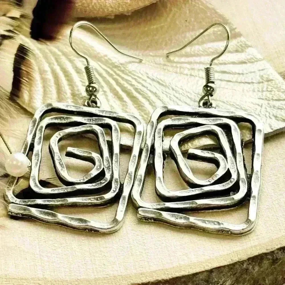 Spiral geometric earrings bohemian boho jewelry for women